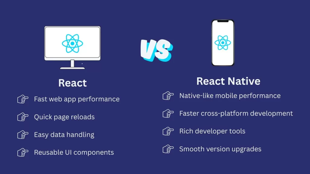 React vs React Native comparison chart